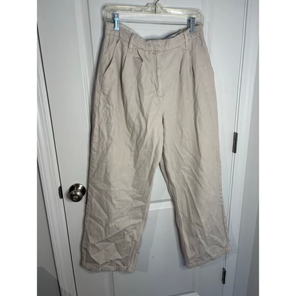 Abercrombie Curve Love Sloane Tailored Wide Leg Pants Beige Size 30 / 10 - Picture 3 of 5